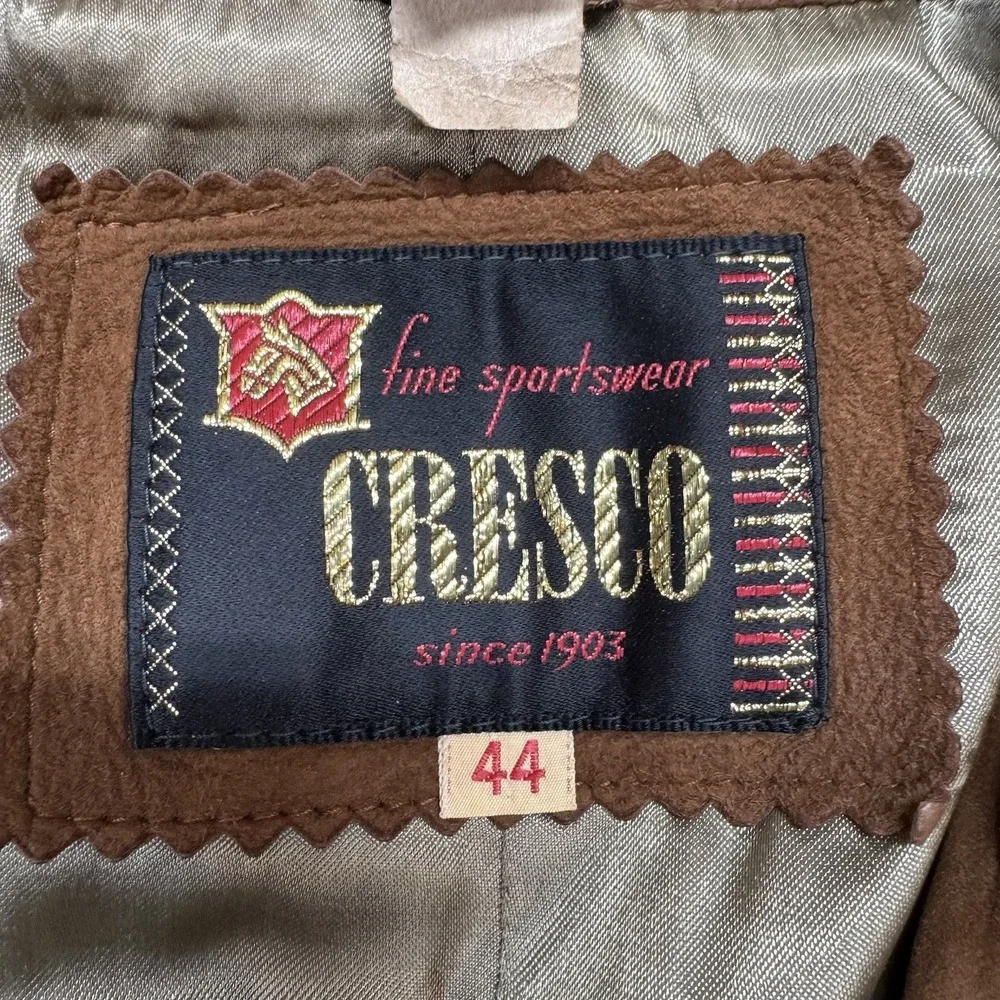 Vintage‎ Cresco Blazer Jacket Mens 44 FAIR Suede Leather Western Cowboy Rancher